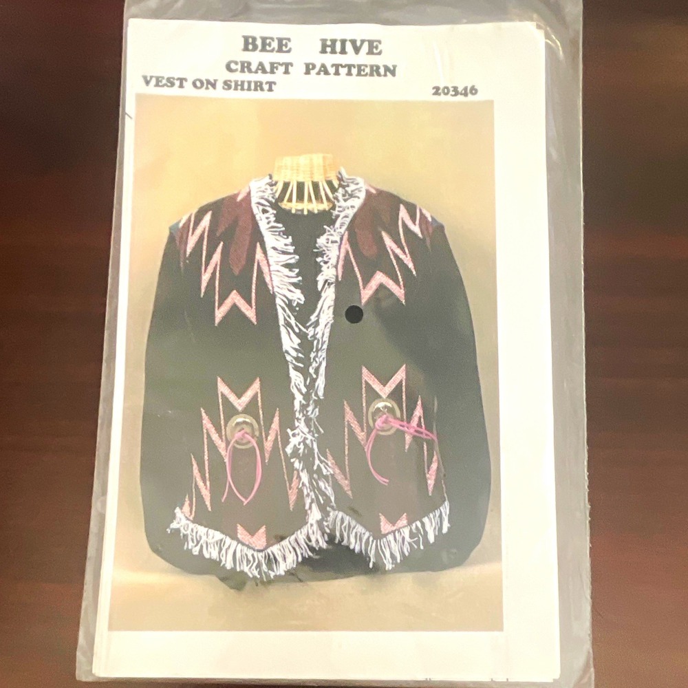 Bee Hive 20346 VTG 1980s Sewing Pattern Unisex Adult Vest One Size UNCUT